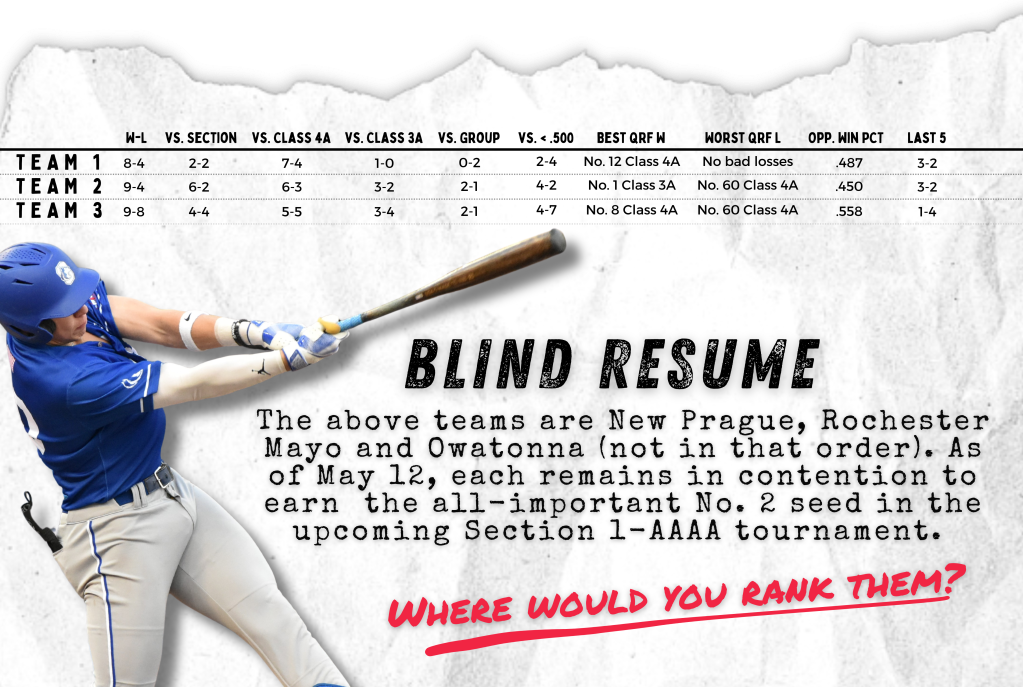 BLIND RESUME: SECTION 1-AAAA BASEBALL
